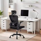 Chaise de bureau ergonomique Acekool avec appui-tête réglable, accoudoirs relevables, chaise de bureau en maille pour bureau à domicile