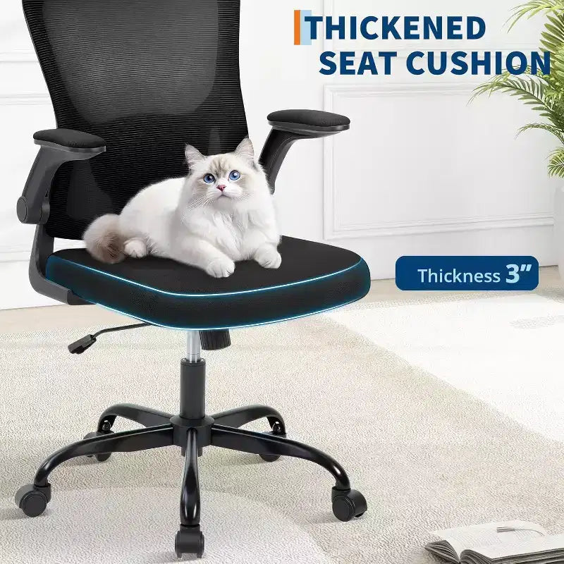 Chaise de bureau ergonomique Acekool avec appui-tête réglable, accoudoirs relevables, chaise de bureau en maille pour bureau à domicile