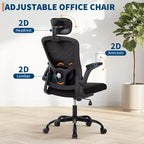 Chaise de bureau ergonomique Acekool avec appui-tête réglable, accoudoirs relevables, chaise de bureau en maille pour bureau à domicile