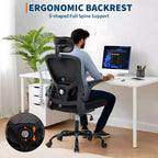 Chaise de bureau ergonomique Acekool avec appui-tête réglable, accoudoirs relevables, chaise de bureau en maille pour bureau à domicile