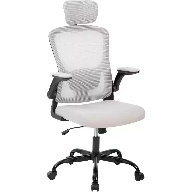 Chaise de bureau ergonomique Acekool avec appui-tête réglable, accoudoirs relevables, chaise de bureau en maille pour bureau à domicile