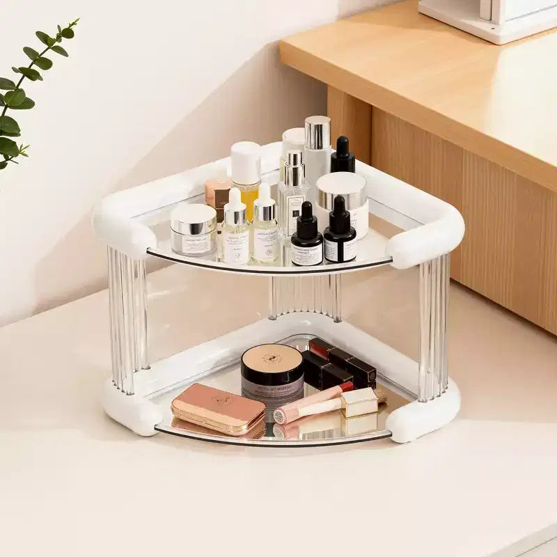 VECELO 2/3-Tier Desktop Corner Stand, Space Saving Desktop shelf, Table organizer for Kitchen or Living Room, White