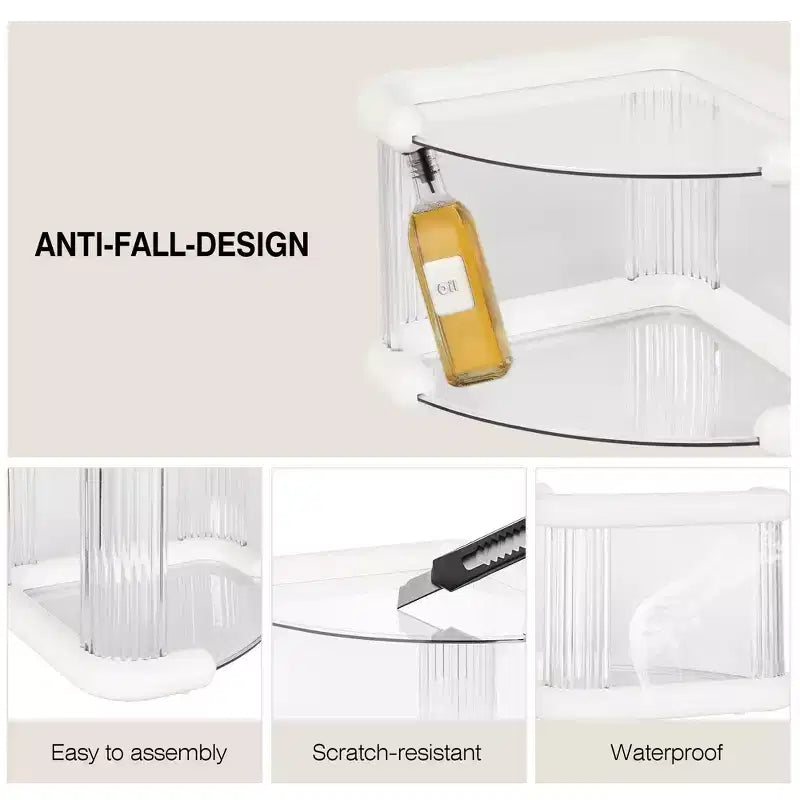 VECELO Étagère d'angle de bureau à 2/3 niveaux, étagère de bureau peu encombrante, organisateur de table pour la cuisine ou le salon, blanc