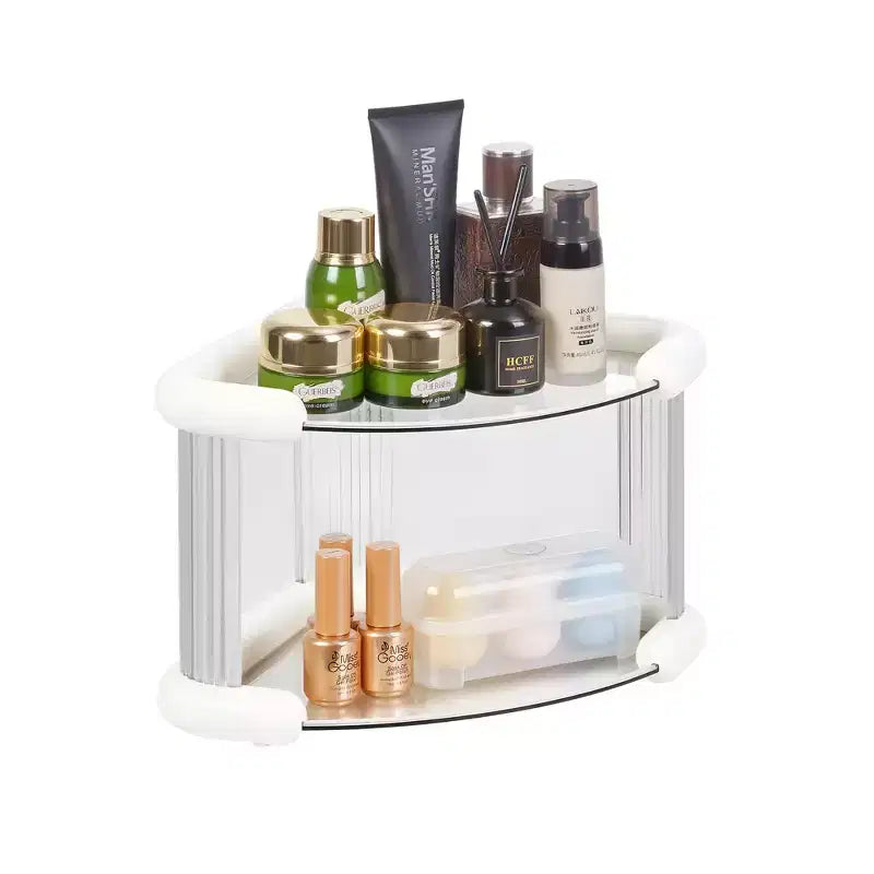 VECELO Étagère d'angle de bureau à 2/3 niveaux, étagère de bureau peu encombrante, organisateur de table pour la cuisine ou le salon, blanc