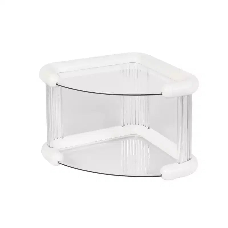 VECELO Étagère d'angle de bureau à 2/3 niveaux, étagère de bureau peu encombrante, organisateur de table pour la cuisine ou le salon, blanc
