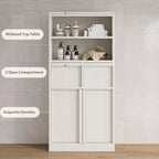 Meuble de salle de bain haut Acekool, meuble de rangement avec étagères fermées et tiroirs pour salle de bain ou cuisine