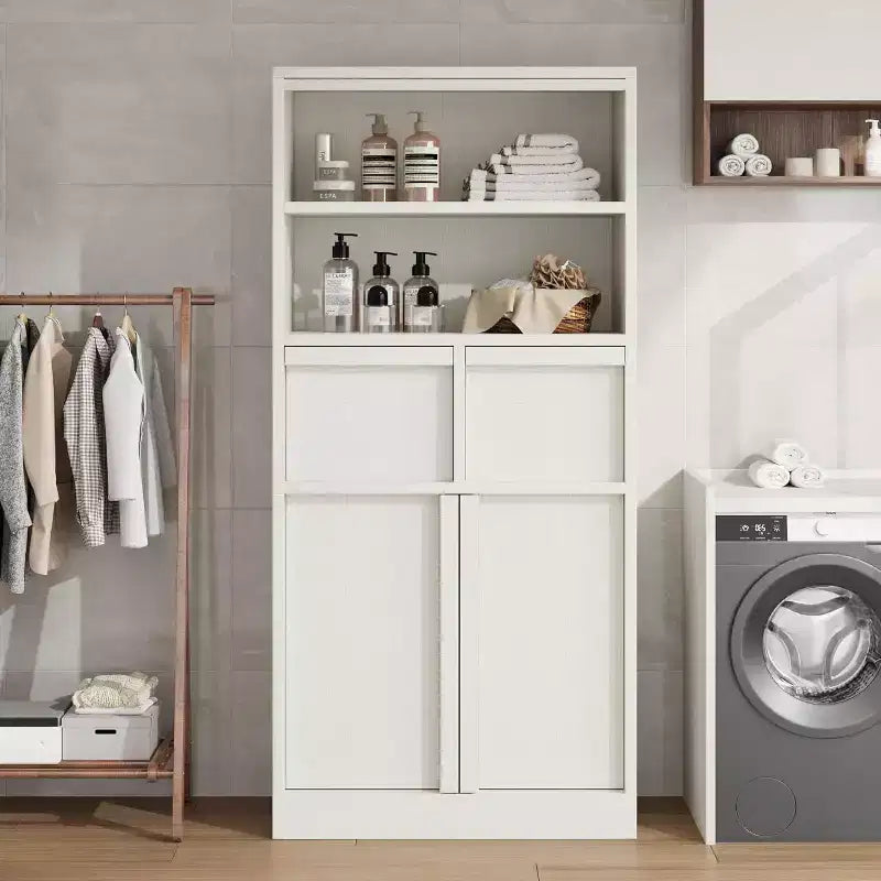 Meuble de salle de bain haut Acekool, meuble de rangement avec étagères fermées et tiroirs pour salle de bain ou cuisine