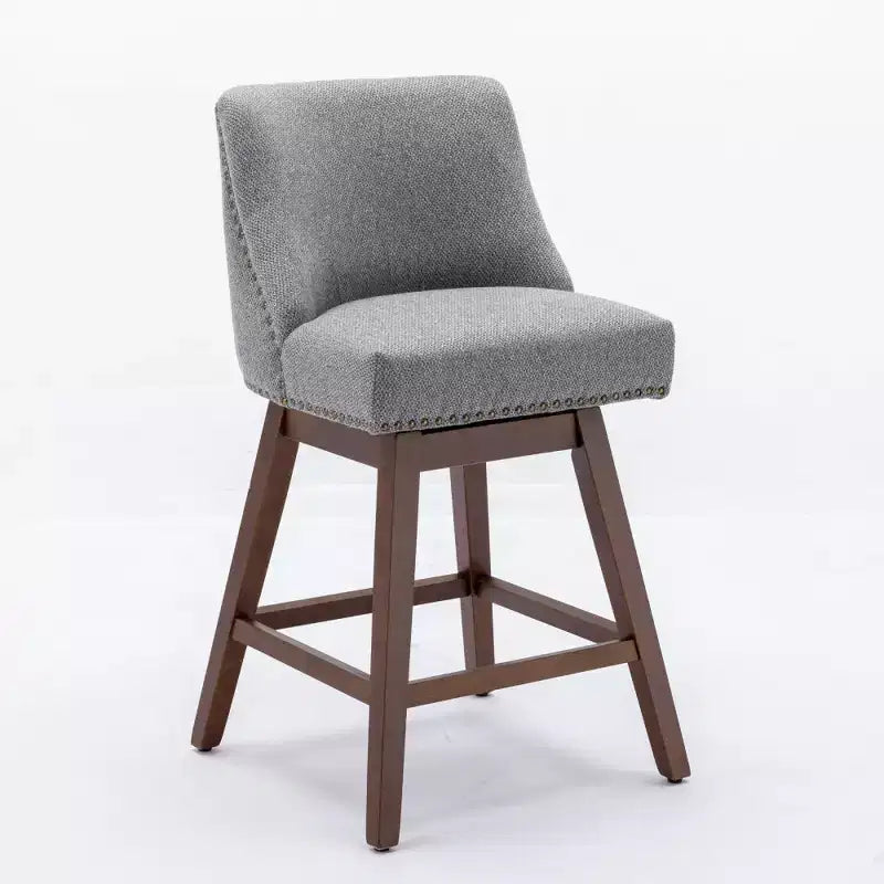 Tabourets de bar pivotants rembourrés Zeus et Ruta, ensemble de 2, hauteur comptoir de 66 cm