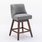 Tabourets de bar pivotants rembourrés Zeus et Ruta, ensemble de 2, hauteur comptoir de 66 cm