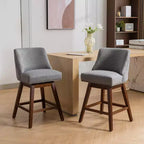 Tabourets de bar pivotants rembourrés Zeus et Ruta, ensemble de 2, hauteur comptoir de 66 cm