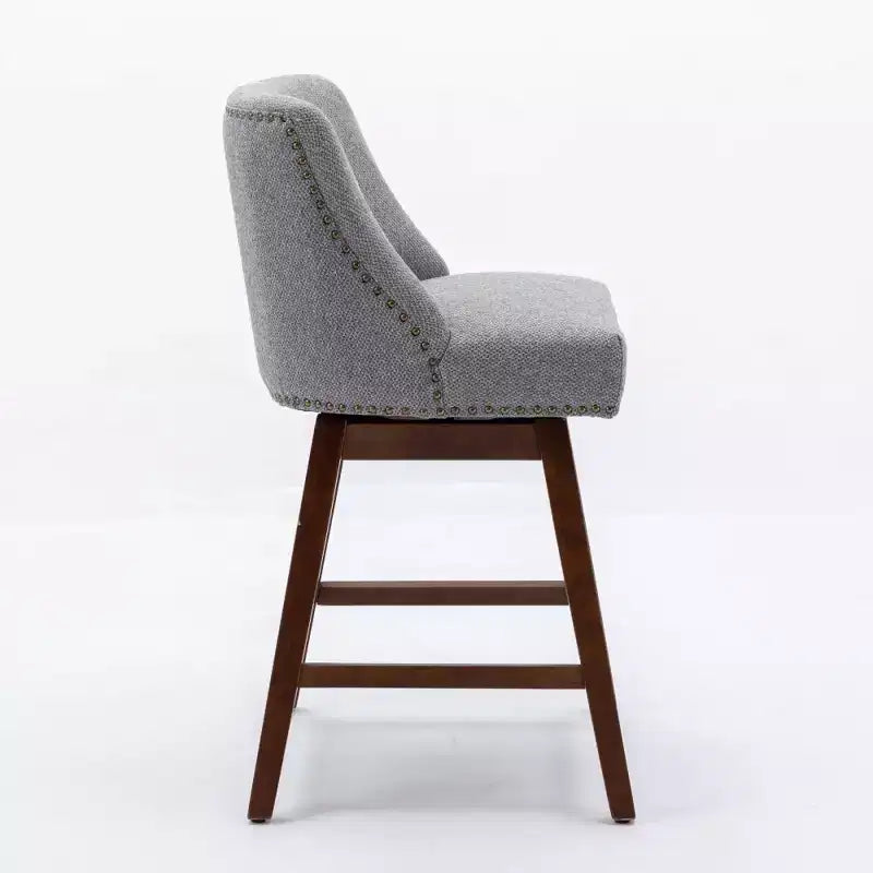 Tabourets de bar pivotants rembourrés Zeus et Ruta, ensemble de 2, hauteur comptoir de 66 cm