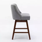 Tabourets de bar pivotants rembourrés Zeus et Ruta, ensemble de 2, hauteur comptoir de 66 cm