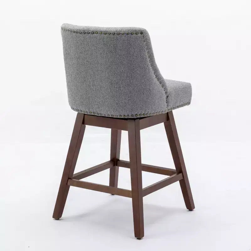 Tabourets de bar pivotants rembourrés Zeus et Ruta, ensemble de 2, hauteur comptoir de 66 cm