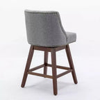 Tabourets de bar pivotants rembourrés Zeus et Ruta, ensemble de 2, hauteur comptoir de 66 cm