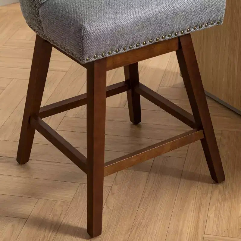 Tabourets de bar pivotants rembourrés Zeus et Ruta, ensemble de 2, hauteur comptoir de 66 cm