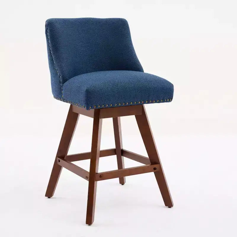 Tabourets de bar pivotants rembourrés Zeus et Ruta, ensemble de 2, hauteur comptoir de 66 cm