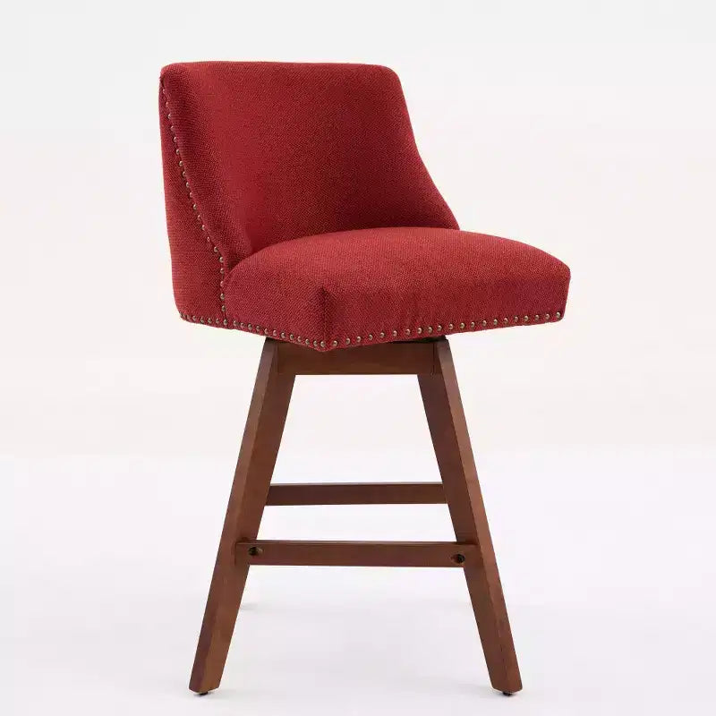 Tabourets de bar pivotants rembourrés Zeus et Ruta, ensemble de 2, hauteur comptoir de 66 cm