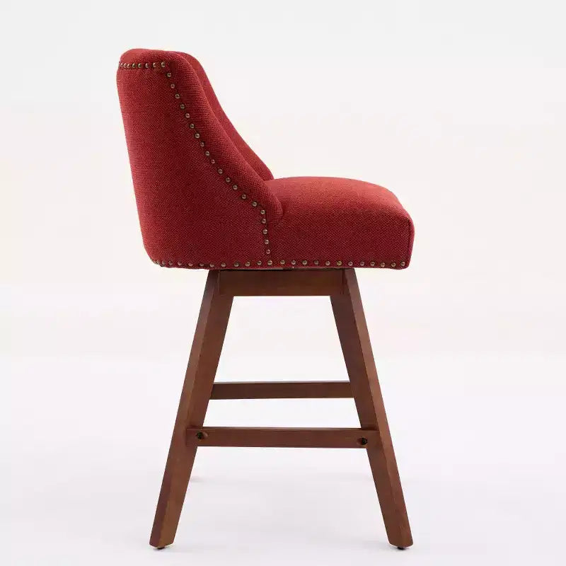 Tabourets de bar pivotants rembourrés Zeus et Ruta, ensemble de 2, hauteur comptoir de 66 cm