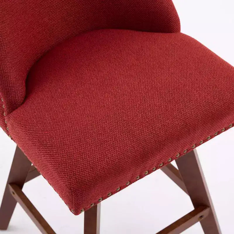 Tabourets de bar pivotants rembourrés Zeus et Ruta, ensemble de 2, hauteur comptoir de 66 cm