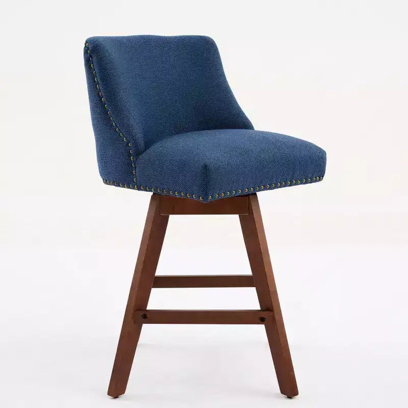 Tabourets de bar pivotants rembourrés Zeus et Ruta, ensemble de 2, hauteur comptoir de 66 cm