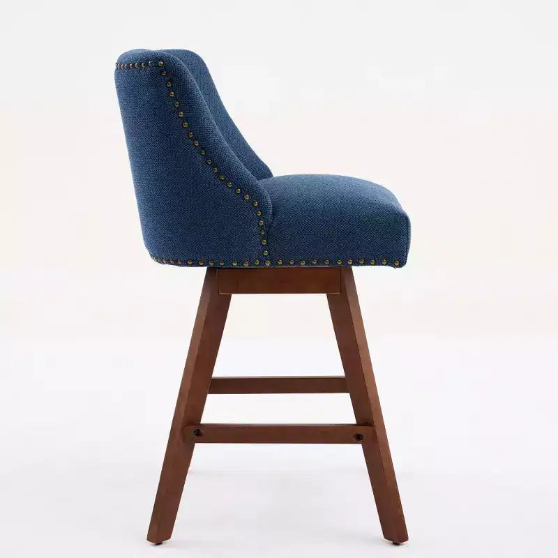 Tabourets de bar pivotants rembourrés Zeus et Ruta, ensemble de 2, hauteur comptoir de 66 cm
