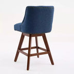 Tabourets de bar pivotants rembourrés Zeus et Ruta, ensemble de 2, hauteur comptoir de 66 cm