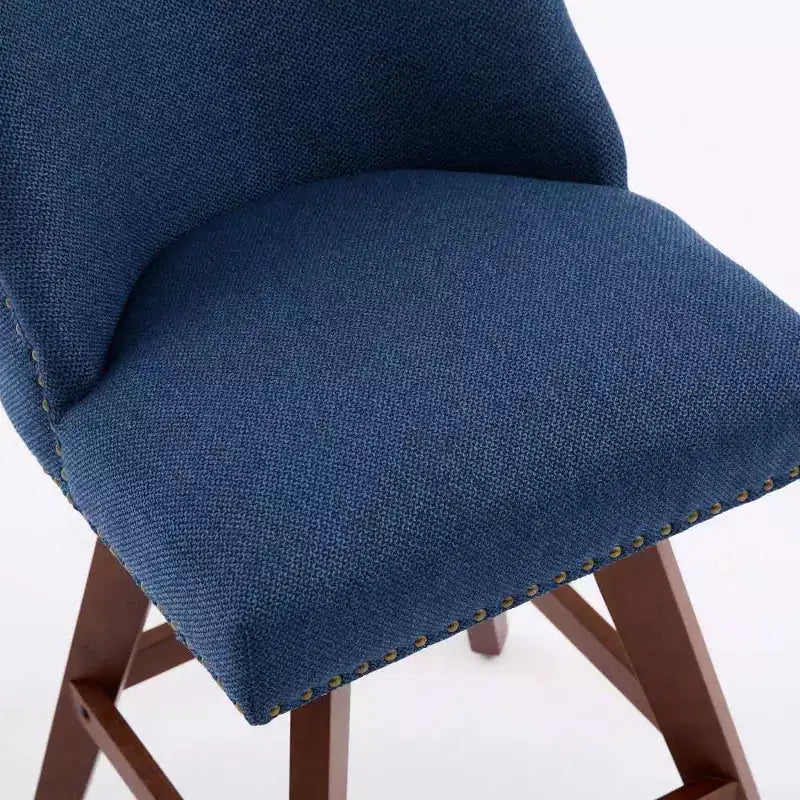 Tabourets de bar pivotants rembourrés Zeus et Ruta, ensemble de 2, hauteur comptoir de 66 cm