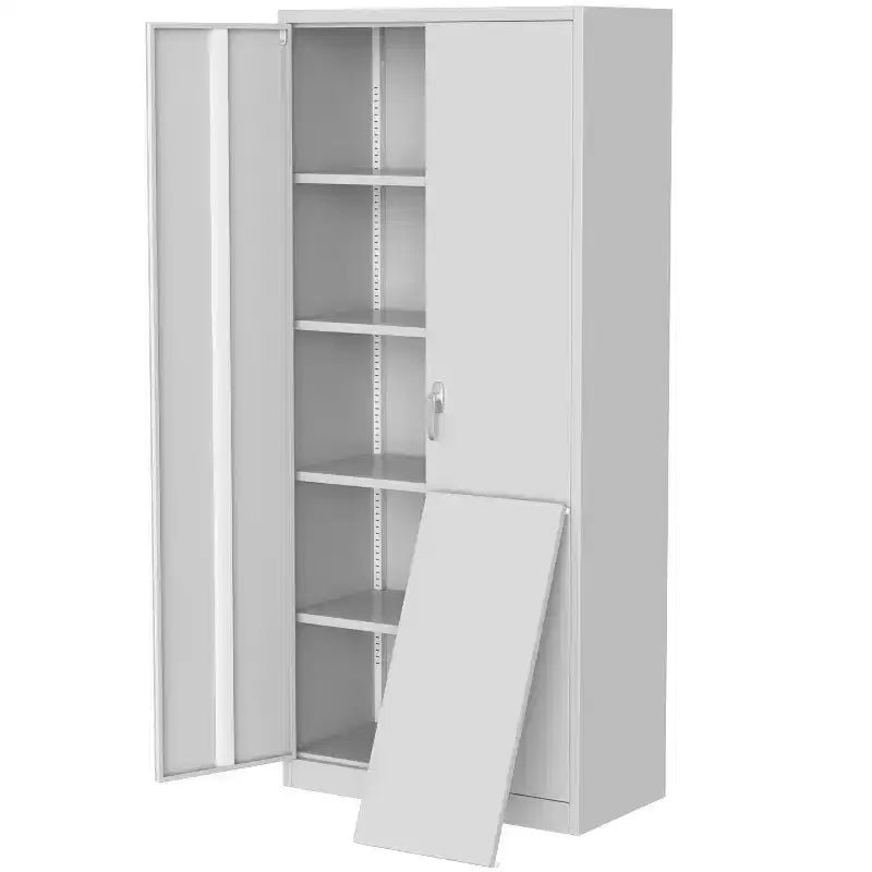 Armoire roulante verrouillable de 183 cm, rangement de garage robuste pour atelier/entrepôt - Conception de porte perforée, armoire mobile en acier (noir)