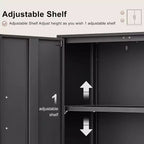 Armoire roulante verrouillable de 183 cm, rangement de garage robuste pour atelier/entrepôt - Conception de porte perforée, armoire mobile en acier (noir)
