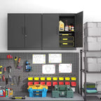 Armoire roulante verrouillable de 183 cm, rangement de garage robuste pour atelier/entrepôt - Conception de porte perforée, armoire mobile en acier (noir)