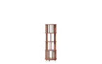 TUYOHW Rotating Bookshelves with Wheels,Round Revolving,Bookshelf Tower,Narrow Tall,Soild Wood Bookcases for Small Space,Office,Walnut