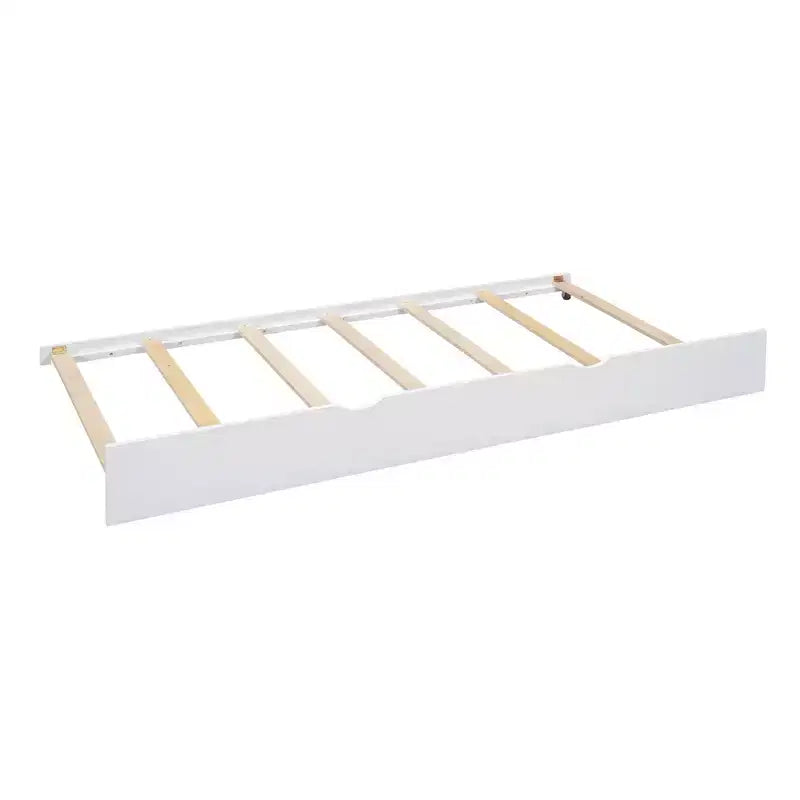 Bellemave Lit cabane en bois de taille double avec lit gigogne et étagères de rangement, cadre de lit cabane pour enfants, bois de pin massif, blanc