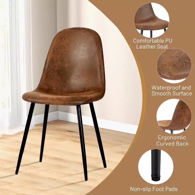 Un ensemble de 4 chaises cuillères en tissu gris et métal – parfaitement assorties à la décoration intérieure minimaliste et de style scandinave.