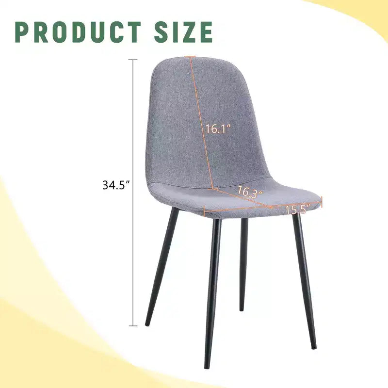 Un ensemble de 4 chaises cuillères en tissu gris et métal – parfaitement assorties à la décoration intérieure minimaliste et de style scandinave.