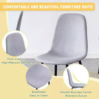 Un ensemble de 4 chaises cuillères en tissu gris et métal – parfaitement assorties à la décoration intérieure minimaliste et de style scandinave.