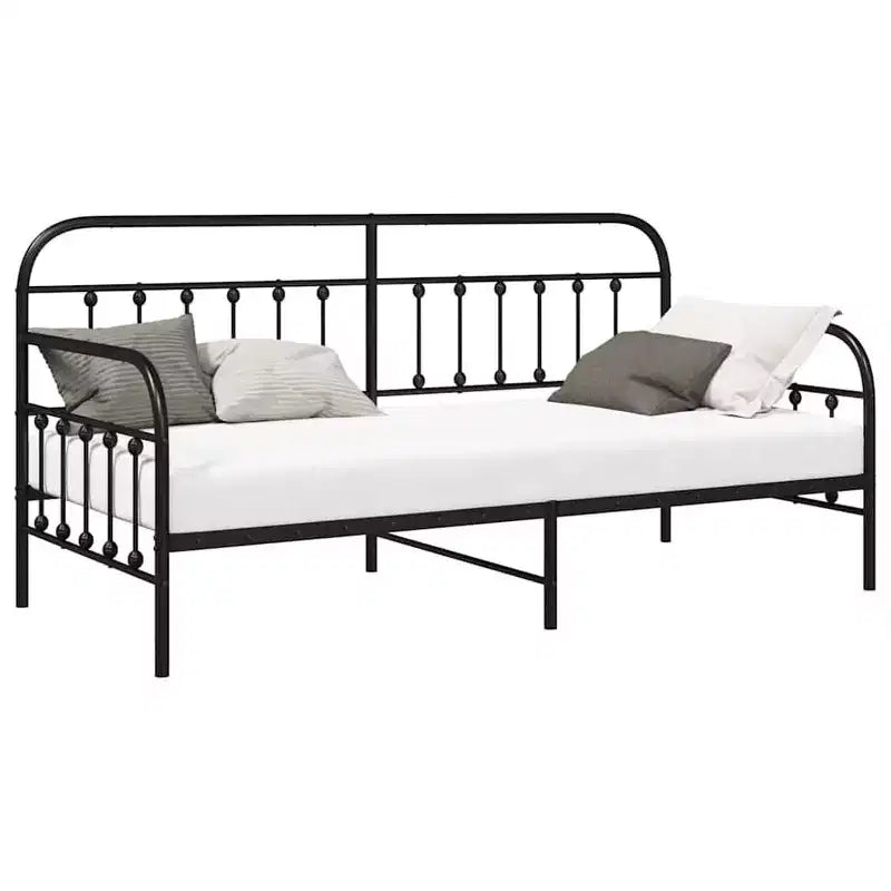 vidaXL Cadre de lit de repos avec tête de lit - Noir 100 x 200 cm sans lit gigogne