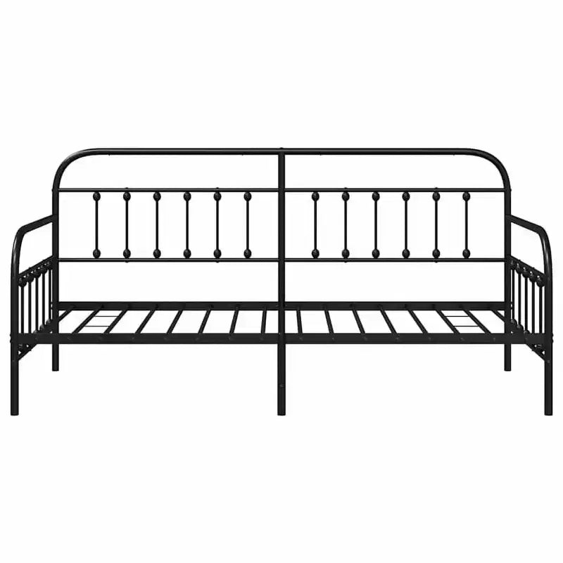 vidaXL Cadre de lit de repos avec tête de lit - Noir 100 x 200 cm sans lit gigogne
