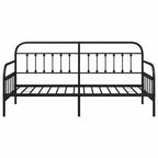 vidaXL Cadre de lit de repos avec tête de lit - Noir 100 x 200 cm sans lit gigogne