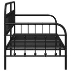 vidaXL Cadre de lit de repos avec tête de lit - Noir 100 x 200 cm sans lit gigogne