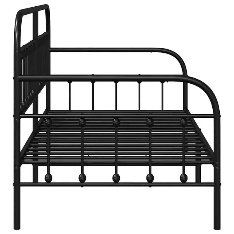 vidaXL Cadre de lit de repos avec tête de lit - Noir 100 x 200 cm sans lit gigogne