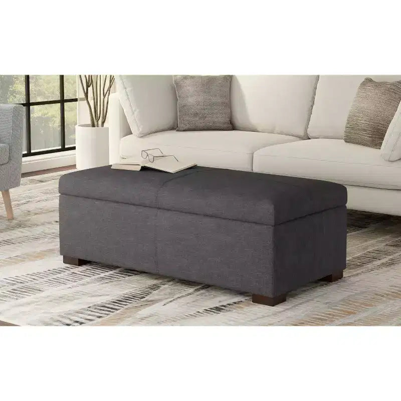 WyndenHall Frankie Pouf de rangement rectangulaire de 48 pouces de large