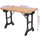 vidaXL Table de salle à manger Plateau en bois de sapin massif 122x65x82 cm