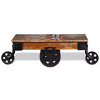 vidaXL Table basse Nuances de bois variées Bois de récupération, fer