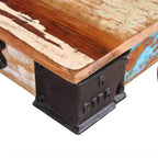 vidaXL Table basse Nuances de bois variées Bois de récupération, fer