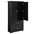 CASAINC Tall Bathroom Storage Cabinet with Two Doors and Drawers, Adjustable Shelf, MDF Board