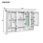 CASAINC Armoire murale 47 po avec miroir, 3 étagères réglables et compartiments de rangement ouverts