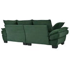 Canapé moderne incurvé de 85,4 pouces, canapé rembourré avec dossier et 2 coussins décoratifs, canapé en velours côtelé pour salon, chambre, appartement
