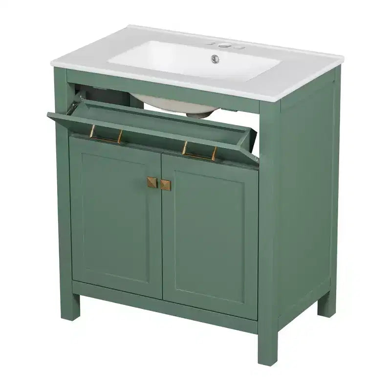 Meuble-lavabo de salle de bain 60 po avec lavabos doubles, ensemble de meuble-lavabo avec portes et tiroir à fermeture amortie