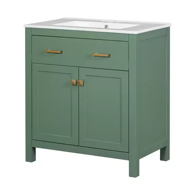 Meuble-lavabo de salle de bain 60 po avec lavabos doubles, ensemble de meuble-lavabo avec portes et tiroir à fermeture amortie