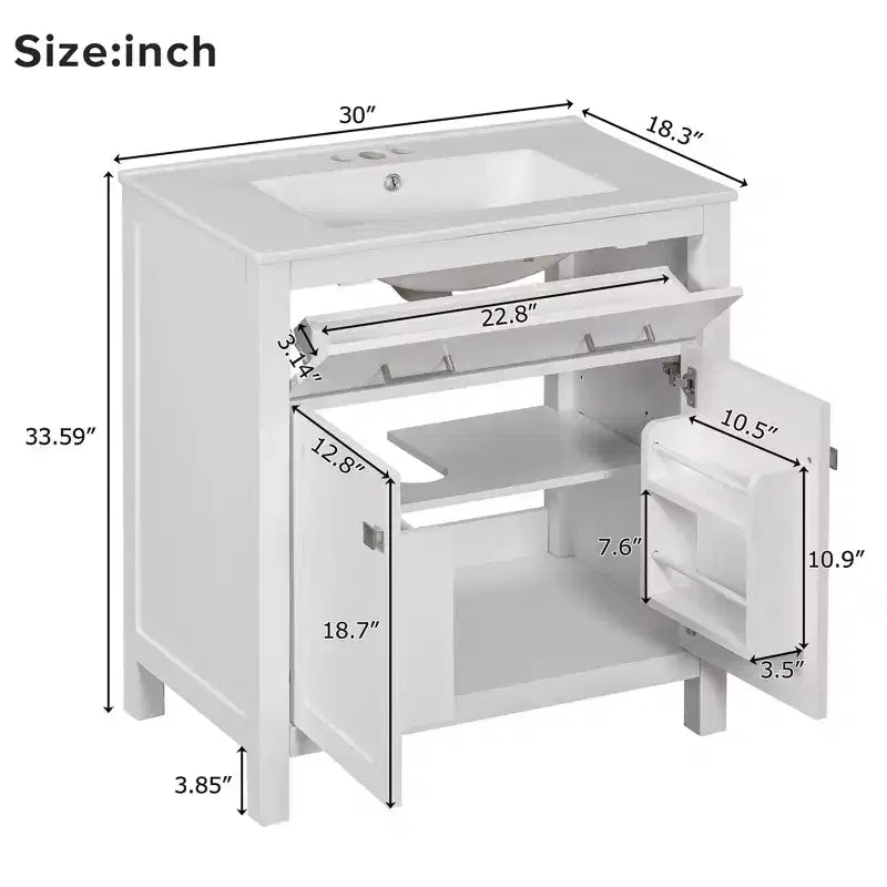 Meuble-lavabo de salle de bain 60 po avec lavabos doubles, ensemble de meuble-lavabo avec portes et tiroir à fermeture amortie